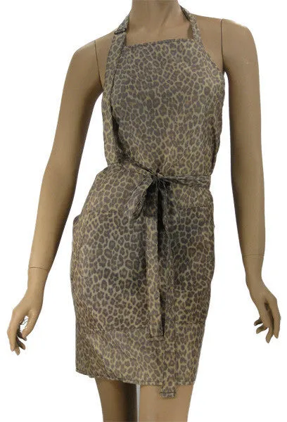 Nylon Leopard Print Stylist Apron