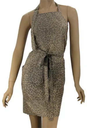 Nylon Leopard Print Stylist Apron