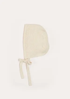 Openwork Knitted Bonnet in Beige(S-L)