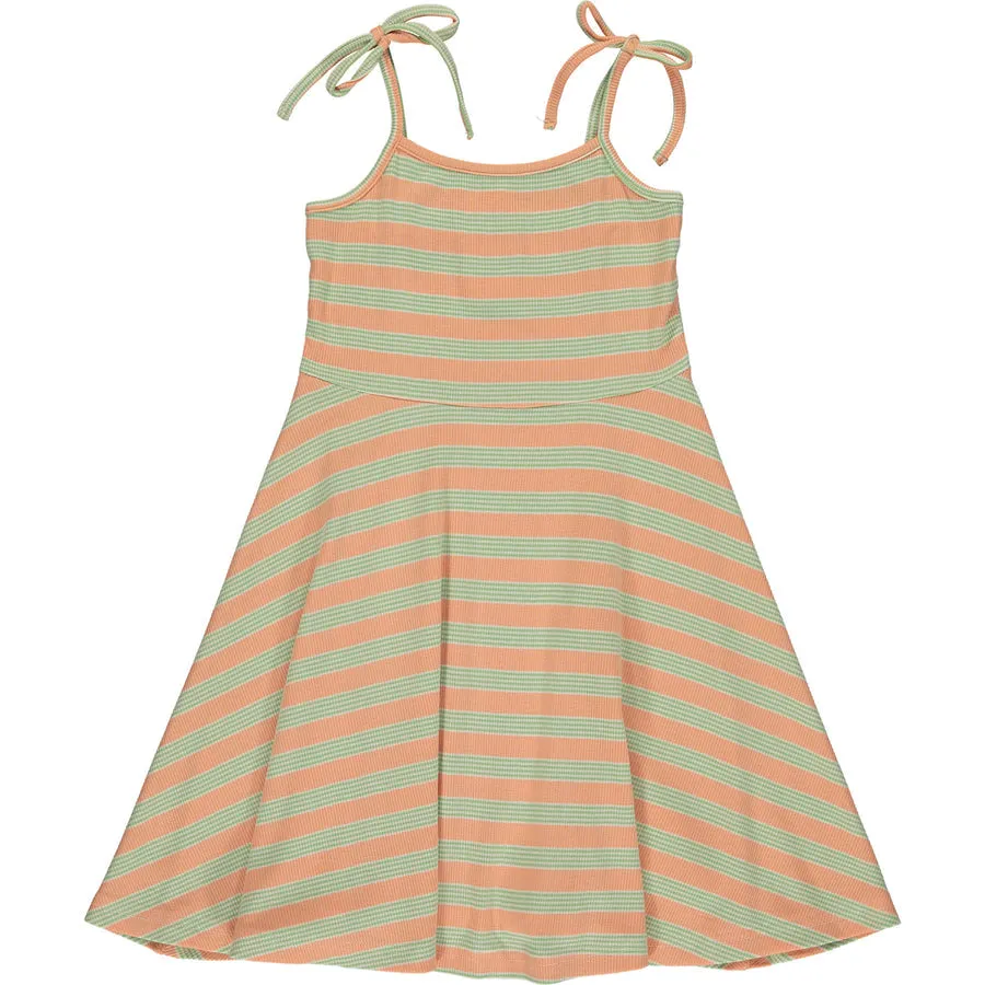 Orange Stripe Rib Dress