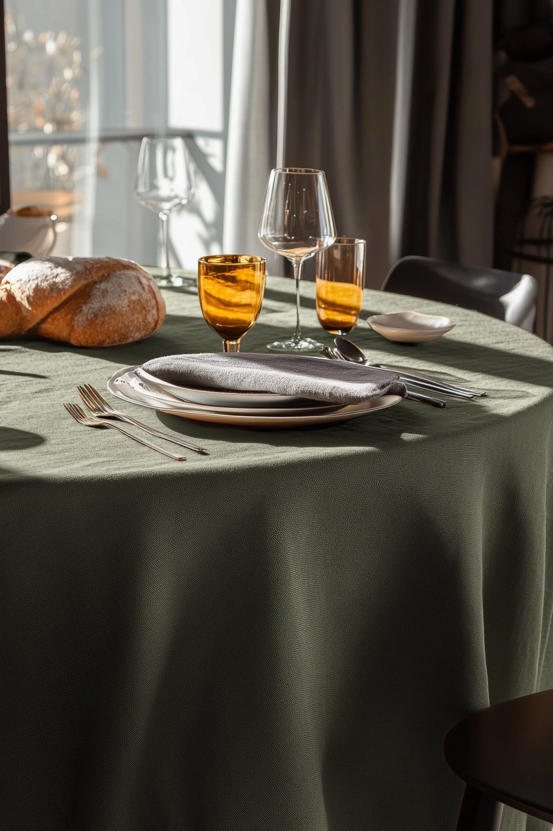 Oval Tablecloth - Green