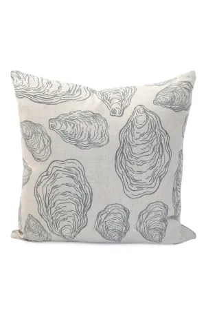 Oyster Shell Pillow - Cape Cod Grey on Belgian Linen