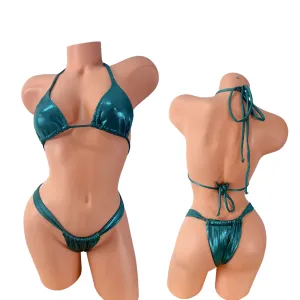 Pacific Blue on Kelly Green Cheeky Bikini
