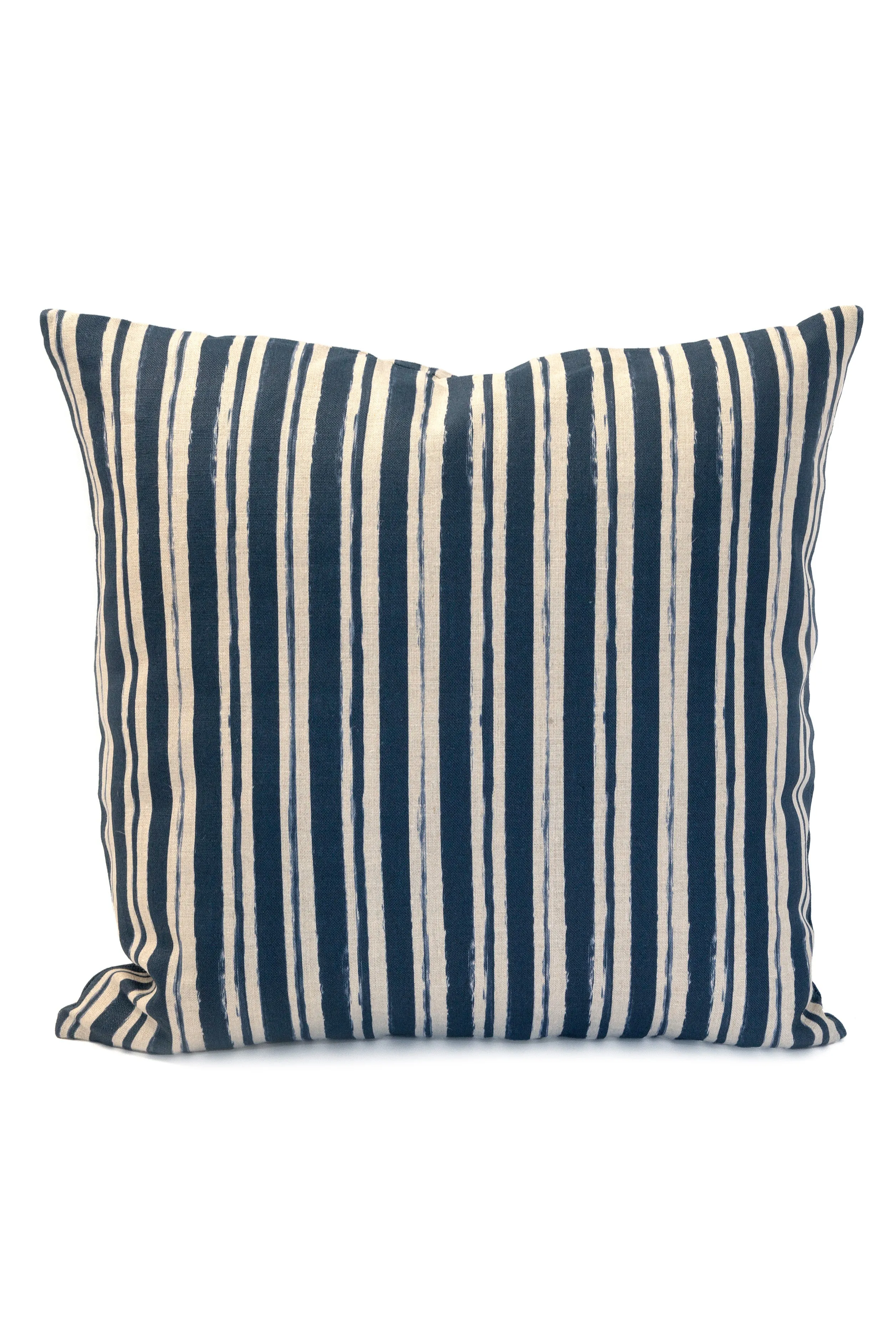 Painterly Stripe Pillow - Navy