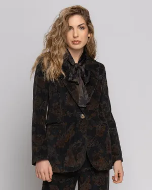 Paisley Single-Button Blazer