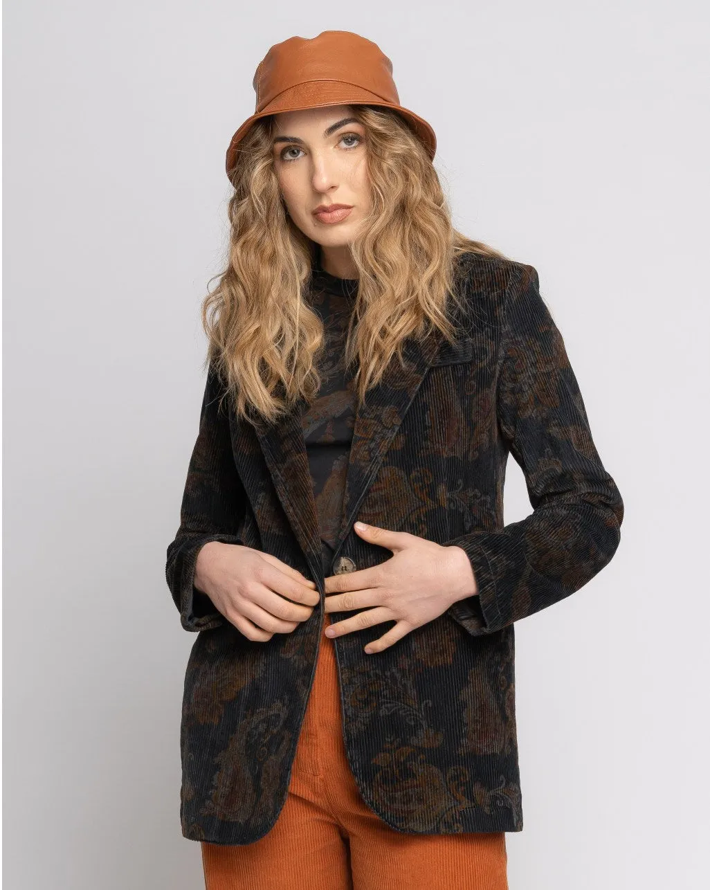 Paisley Single-Button Blazer