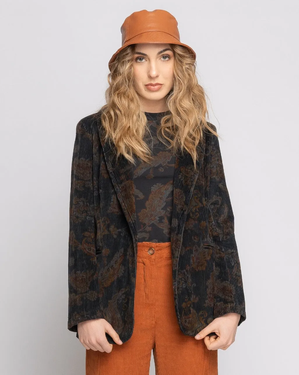 Paisley Single-Button Blazer