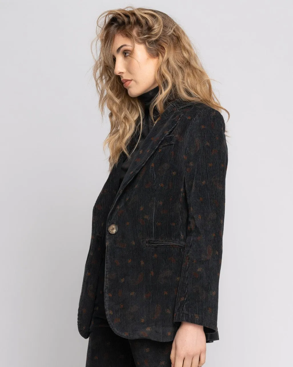 Paisley Single-Button Blazer