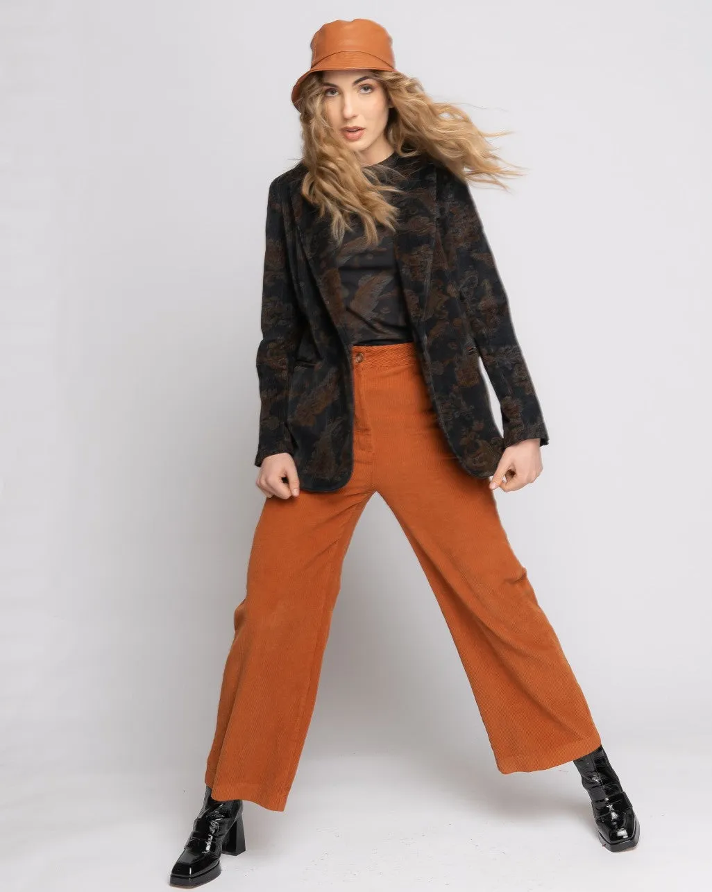 Paisley Single-Button Blazer