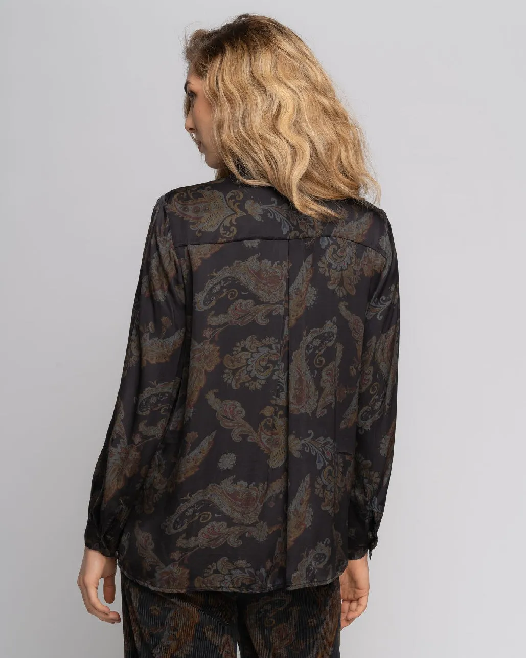 Paisley Tie-Neck Blouse