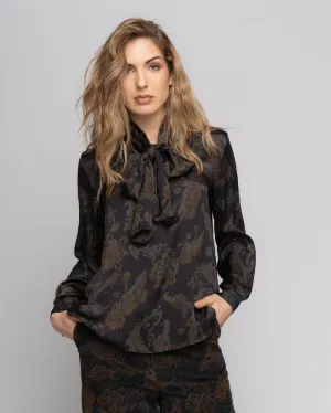 Paisley Tie-Neck Blouse