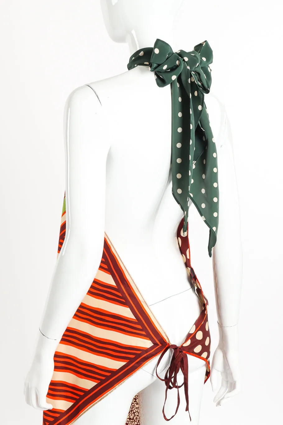 Patchwork Silk Halter Scarf Top