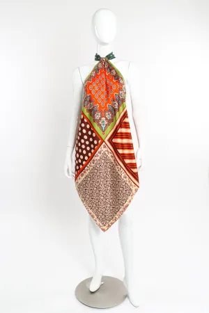 Patchwork Silk Halter Scarf Top