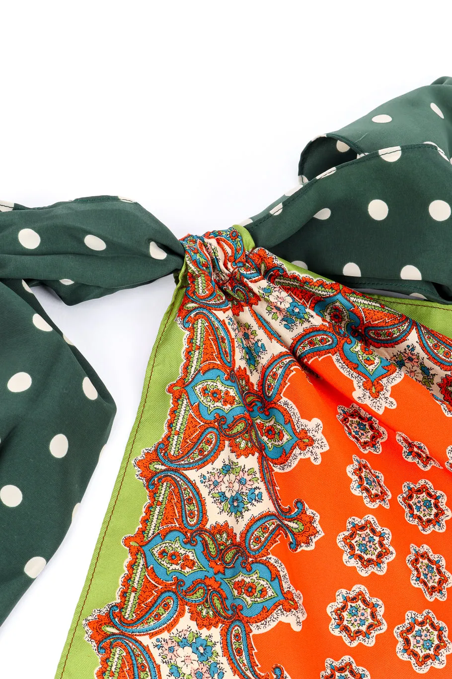 Patchwork Silk Halter Scarf Top