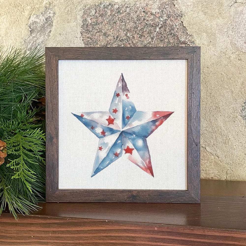Patriotic Star - Framed Sign