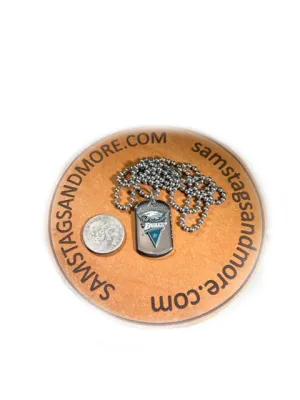 PHILADELPHIA EAGLES STAINLESS STEEL DOG TAG NECKLACE  3D BALL CHAIN