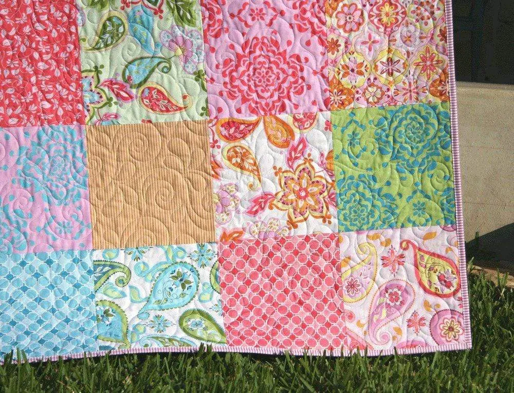 Pink Crib Quilt, Baby Custom Blanket, Floral Nursery Decor, Gifts for Baby, Paisley, Bedding for Baby, Patchwork, Christmas Gift, Kids Child
