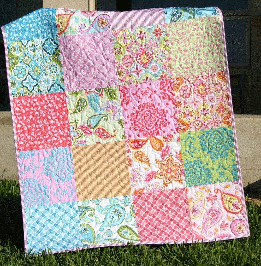 Pink Crib Quilt, Baby Custom Blanket, Floral Nursery Decor, Gifts for Baby, Paisley, Bedding for Baby, Patchwork, Christmas Gift, Kids Child