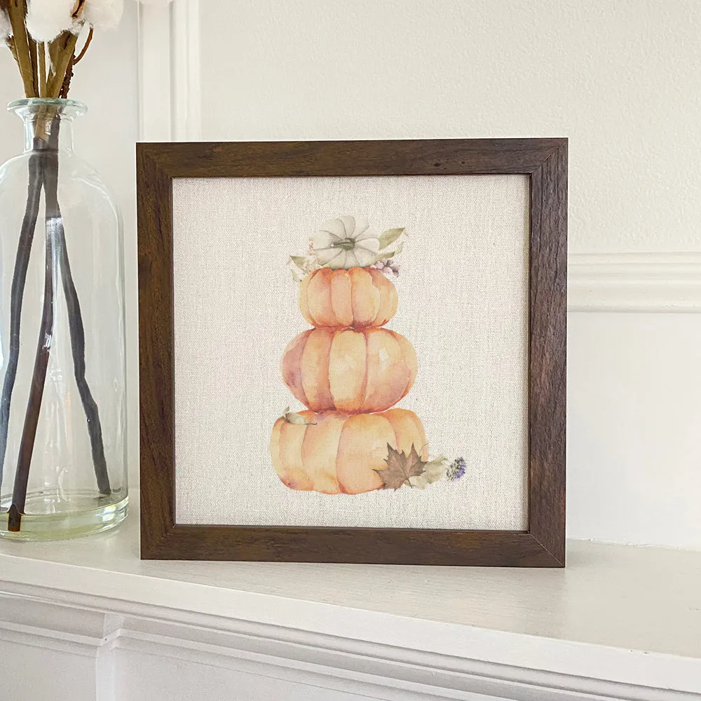 Pumpkin Stack - Framed Sign