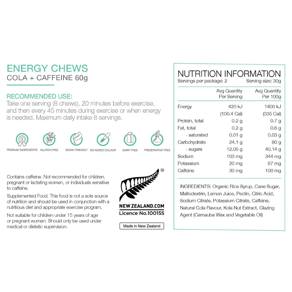 PURE Energy Chews - Cola Caffeine