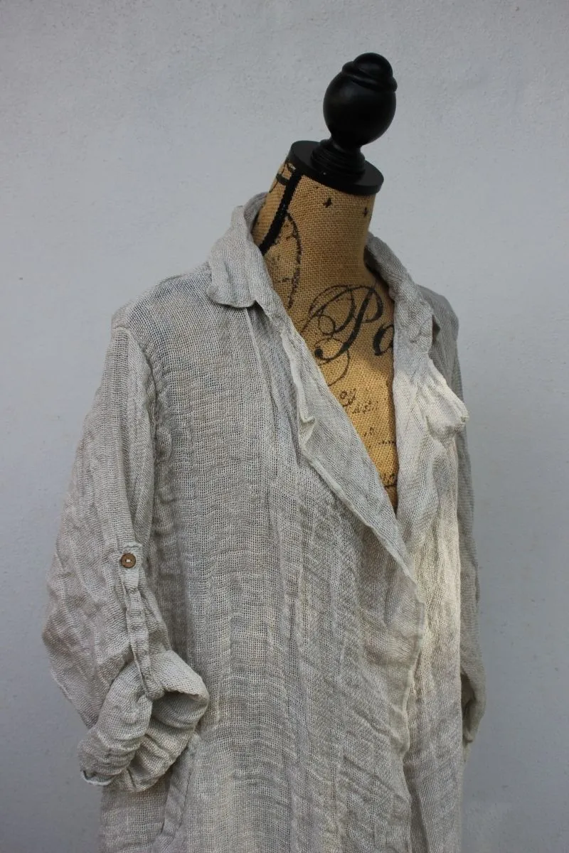 Pure Italian Linen Positano Raw Duster