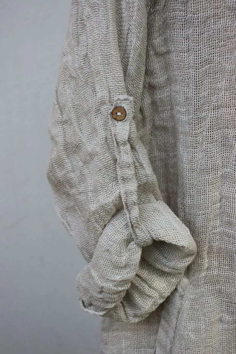 Pure Italian Linen Positano Raw Duster