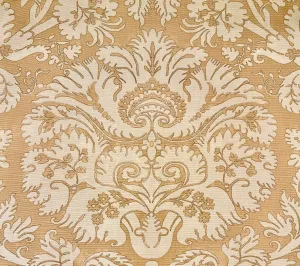 Quadrille Fabric: Borghese - Custom Camel / Taupe / Brown on Tinted Belgian Linen / Cotton