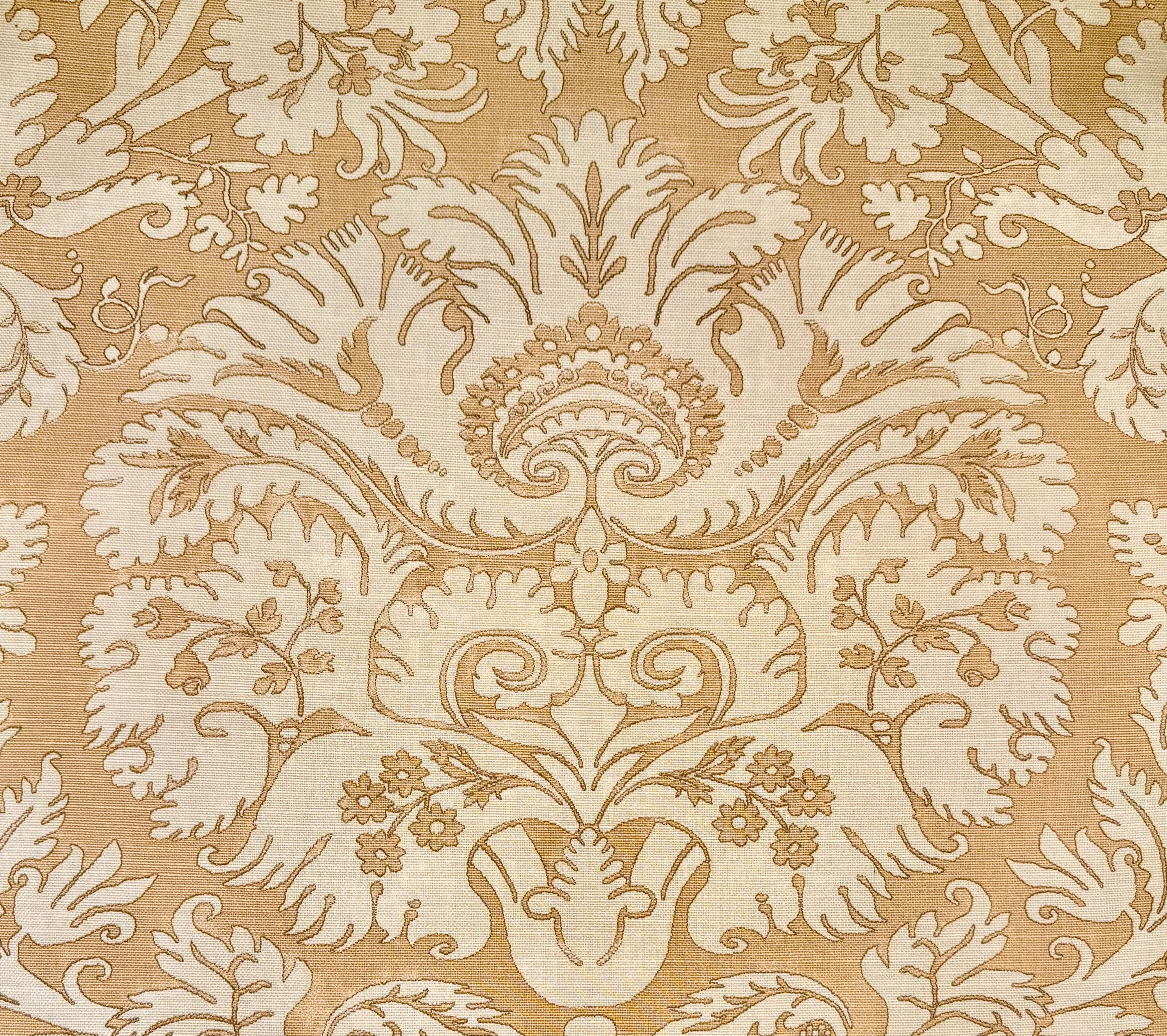 Quadrille Fabric: Borghese - Custom Camel / Taupe / Brown on Tinted Belgian Linen / Cotton