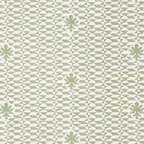Quadrille Fabric: Carlo II - Custom Light Green on Tinted 100% Linen