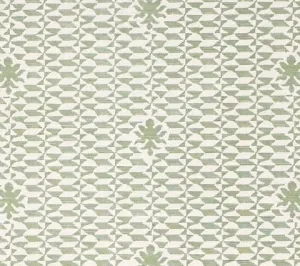 Quadrille Fabric: Carlo II - Custom Light Green on Tinted 100% Linen