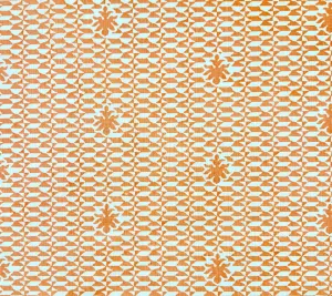 Quadrille Fabric: Carlo II - Terracotta on Tinted Curtain-Weight 100% Linen