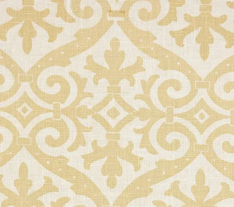 Quadrille Fabric: French Damask - Custom Light Beige on Tinted 100% Belgian Linen