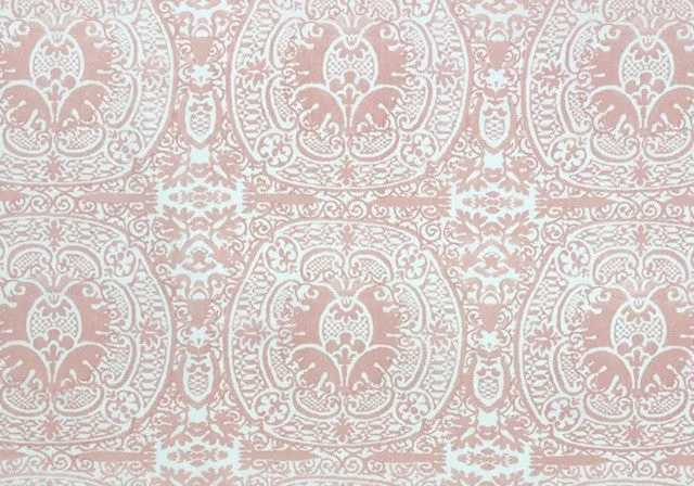 Quadrille Fabric: Veneto - Custom Pink on White 100% Linen