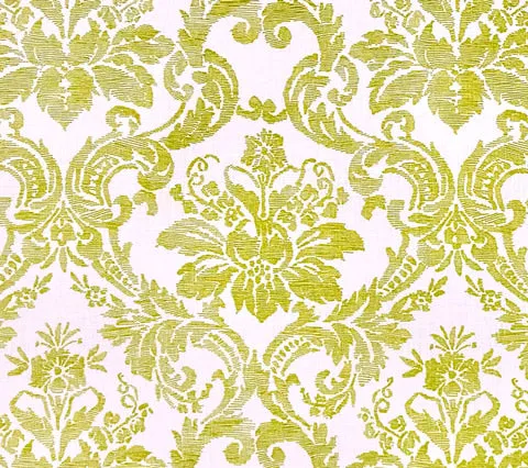 Quadrille Fabric: Victoria - Custom Green on Tinted 100% Linen