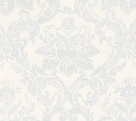Quadrille Fabric: Victoria - Custom Soft Windsor Blue on Tinted 100% Linen