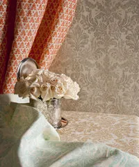 Quadrille Fabric: Volpi - Brown on Cream Suncloth (OUTDOOR)