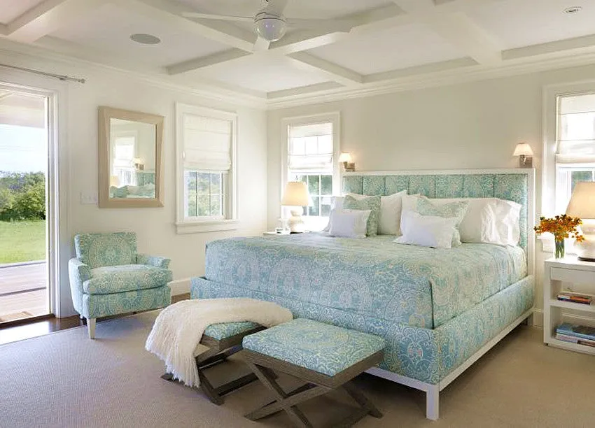Quadrille Wallpaper: Veneto - Custom Windsor Blue on Almost on White Paper (FIVE YARD MINIMUM)