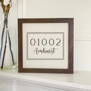 Rectangle Zip, City - Framed Sign