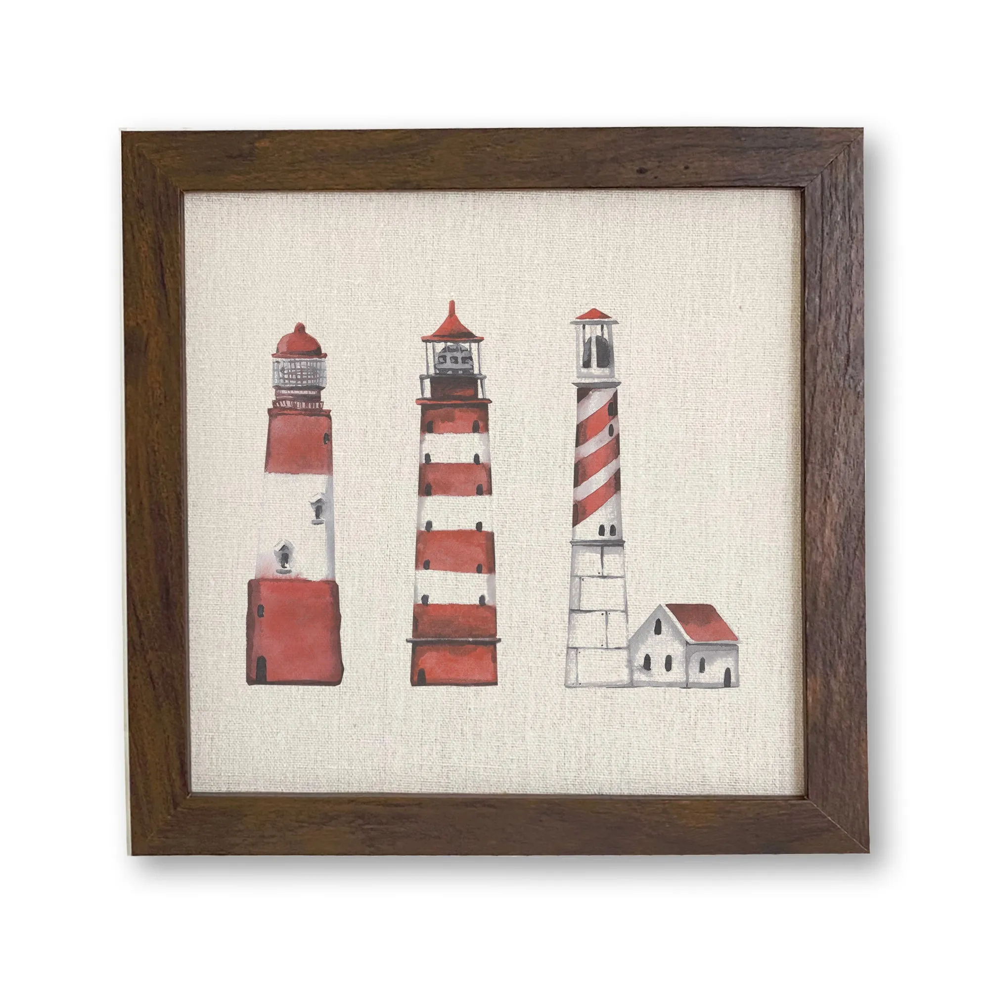 Red Lighthouses - Framed Sign