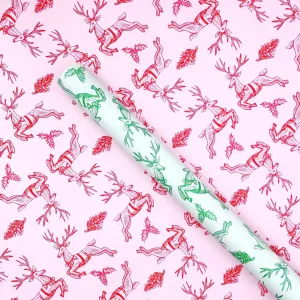 Reindeer Damask Gift Wrap Sheets