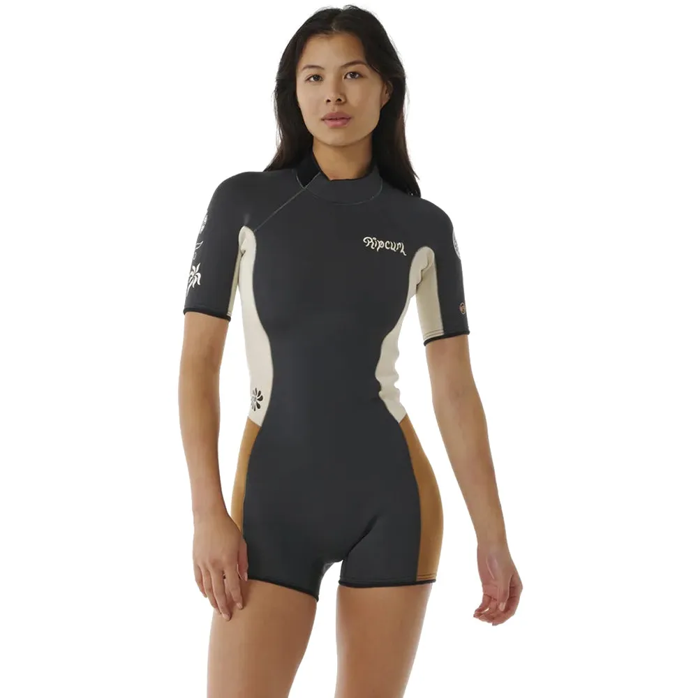 Rip Curl Womens Dawn Patrol 2mm Back Zip Shortie - Light Brown
