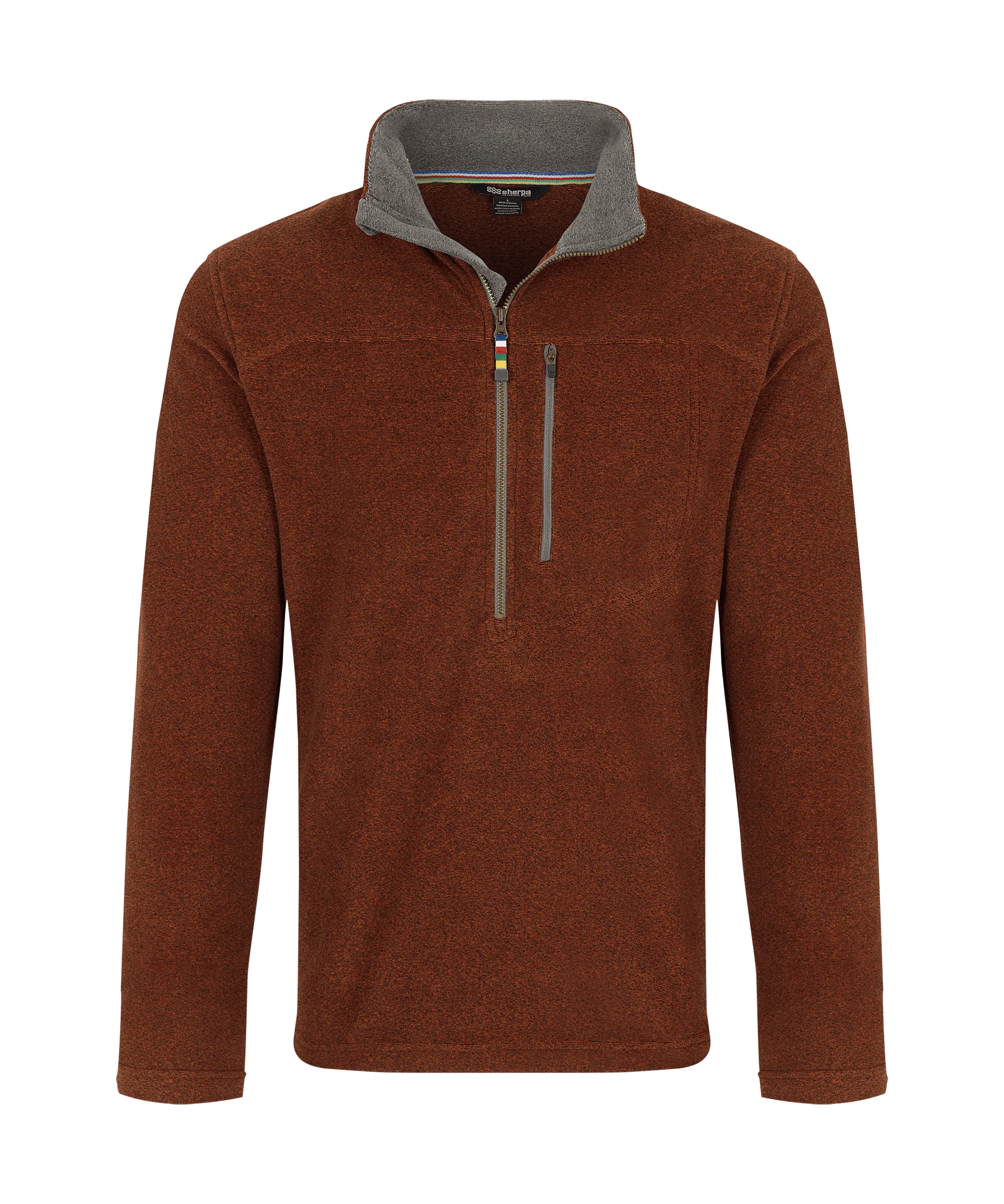 Rolpa Eco Quarter Zip - Dark Rust