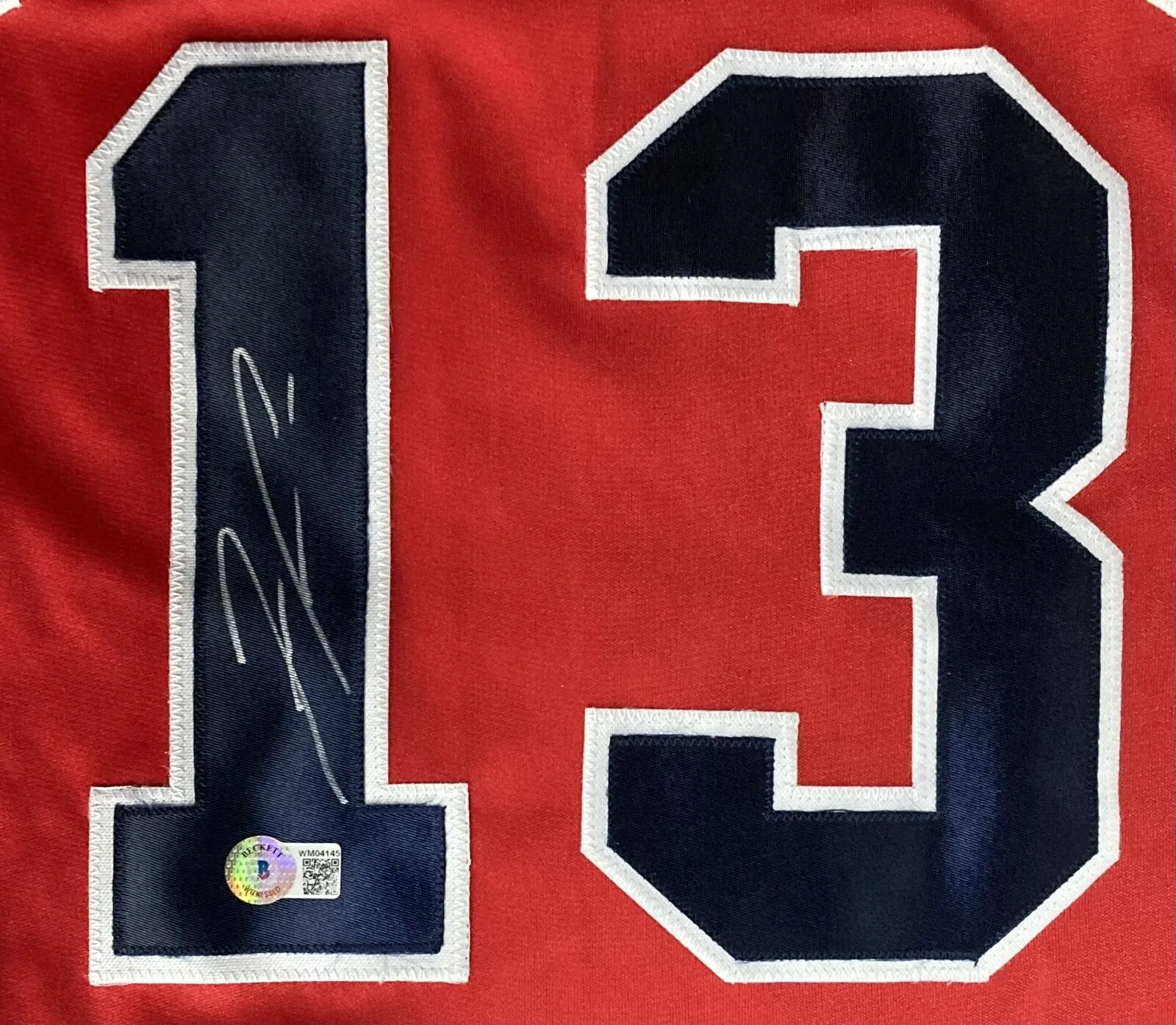 Ronald Acuna Jr Signed Custom Red Pro-Style Baseball Jersey BAS ITP