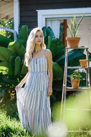 Sabina Maxi Dress-Blue Stripe