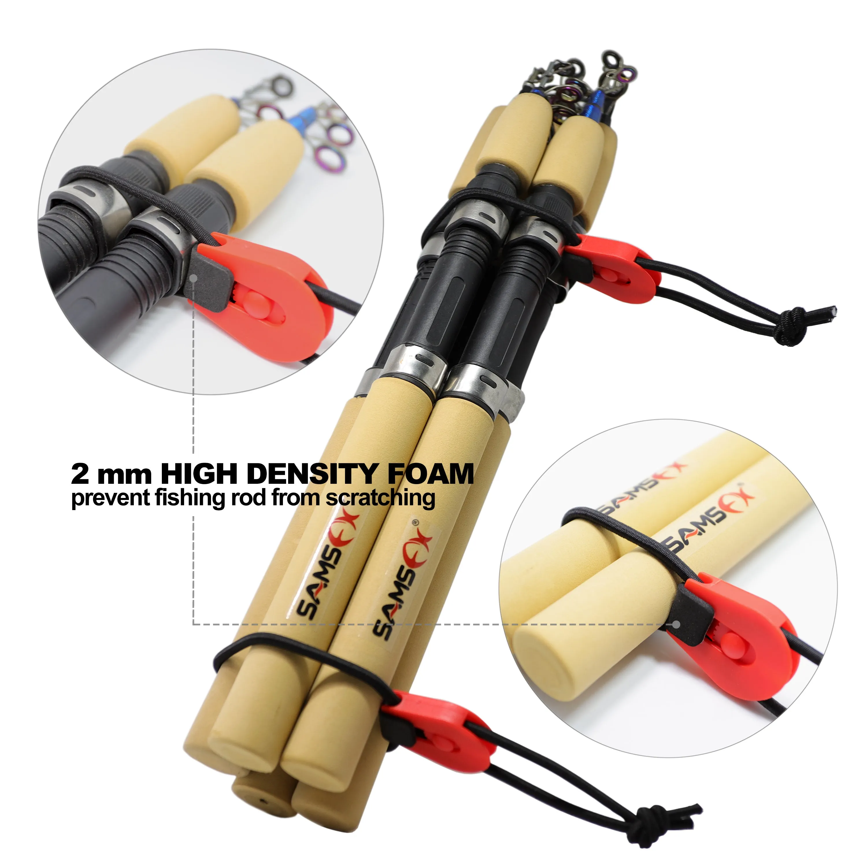 SAMSFX Fishing Quick Rod Ties Bungee Rope Cord