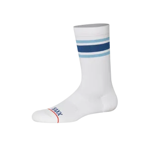 Saxx Mens Whole Package Crew Socks - Athletic Stripe/White