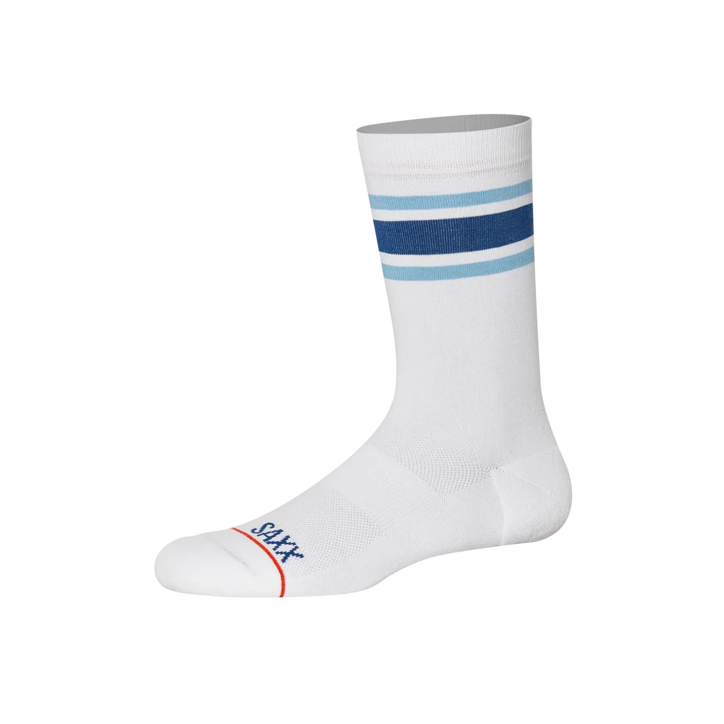 Saxx Mens Whole Package Crew Socks - Athletic Stripe/White
