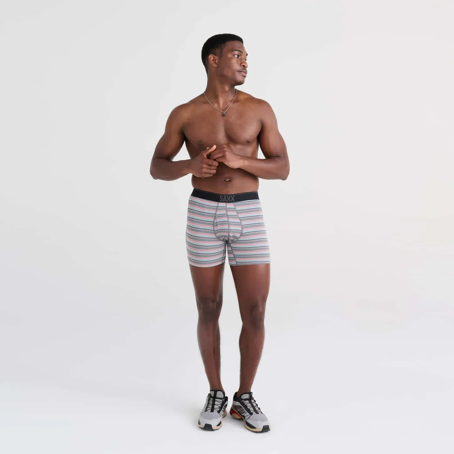 Saxx Quest Underwear -  Field Stripe - Charcoal