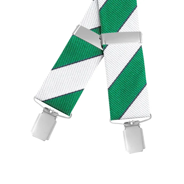 Scholastic Green/White - Braces/Suspenders