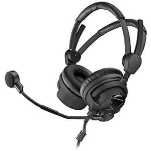 Sennheiser HMD 26-II-100-8 Broadcast Headset with 100 Ohm, Dynamic Microphone & Open-Ended Cable